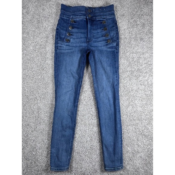 Express Womens Size 0R Dark Wash Denim Perfect Super High Rise Jeans - Picture 1 of 14
